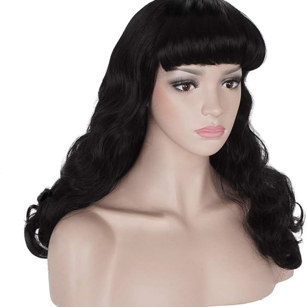 Elegant Black Wavy Hair Wig for Women